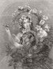 PRETTY LADIES. The lily and rose 1846 old antique vintage print picture