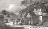 FAMILY. The return 1847 old antique vintage print picture