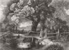 LANDSCAPES. Foot Bridge, lane 1863 old antique vintage print picture