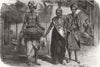 INDIA. Dancing beggars of South 1863 old antique vintage print picture