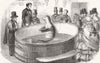 LONDON. Talking & performing fish exhibited  1859 old antique print picture
