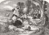FAMILY. Buttercups and Daisies 1859 old antique vintage print picture