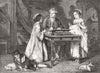 CHILDREN. Steele and his children 1859 old antique vintage print picture