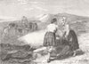 ROMANCE. Love lightens labour 1857 old antique vintage print picture