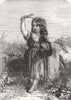 CHILDREN. The little scarecrow 1857 old antique vintage print picture
