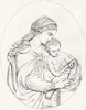 FAMILY. Mater Salvatoris, marble Alto-Relievo 1865 old antique print picture