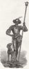 DECORATIVE. Bronze figure, Miroy 1 1865 old antique vintage print picture