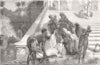 INDIA. At a Ghat, Banks of Ganges 1857 old antique vintage print picture