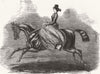 PRETTY LADIES. Riding for-Miss Gilbert 1858 old antique vintage print picture