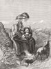 CHILDREN. The young Ramblers 1858 old antique vintage print picture
