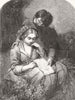 ROMANCE. The ballad 1858 old antique vintage print picture