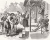 INDIA. New-year's day-Servants bringing, Gifts 1859 old antique print picture
