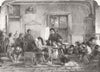 SOCIETY. Patron's visit to village school 1852 old antique print picture