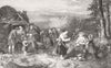 SCOTLAND. Highland Reapers 1852 old antique vintage print picture