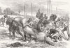 FARMING. Austrians making free with Haystacks 1878 old antique print picture
