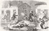ITALY. Breakfast-hunting, Roccapalumba, Sicily 1860 old antique print picture