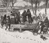 TOWNS. A Boston snow plough 1870 old antique vintage print picture