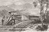 TRAINS. The Peabody train 1870 old antique vintage print picture