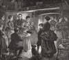FAMILY. Shrove Tuesday 1870 old antique vintage print picture