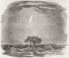 IOW. Meteor seen, Isle of Wight  1852 old antique vintage print picture
