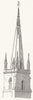 ROSS-ON-WYE. Church spire, hit, lighting 1852 old antique print picture