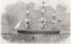LANCS. Gt Tasmania troop-transport, Anchor, Mersey 1860 old antique print