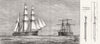 SHIPS. Adm Schomberg's Planned men-of-war rig 1873 old antique print picture