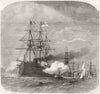 PORTSMOUTH. Naval Fete. French Solferino saluting 1865 old antique print