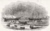 CAMBS. The Braque Cambridge on fire 1844 old antique vintage print picture