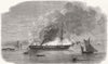 SPITHEAD. Burning of East monarch; Haslar Hospital 1859 old antique print