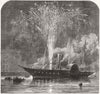 DENMARK. Royal Yacht Osborne, Prince Oscar, Helsingor 1864 old antique print