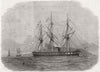 PLYMOUTH. Russian ship carrying Tsarevich body 1865 old antique print picture