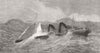 LANCS. Wreck of the Lelia 1865 old antique vintage print picture