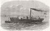 NEWCASTLE-ON-TYNE. Gunboat Staunch, built, Elswick 1868 old antique print