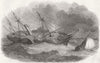 MAIL. Acadia, North American ship 1849 old antique vintage print picture