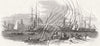 MARSEILLES. Boarding of French troops, outer harbour 1849 old antique print