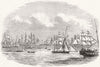 ROYALTY. HM experimental fleet 1845 old antique vintage print picture