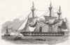 LONDON. Egyptian ship Sharkie, Blackwall 1849 old antique print picture