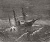 BRAZIL. Foundering of the Hibernia 1868 old antique vintage print picture