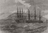 NORTHUMBS. Crash. HMS & Hercules, Madeira 1882 old antique print picture