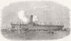 IOW. Dutch ship Willem III, burnt, Isle of Wight 1871 old antique print