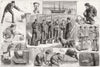 SHIPS. Fumigation of training ship. HMS Boscawen 1881 old antique print