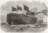 WOOLWICH. HMS Caledonia launch 1862 old antique vintage print picture