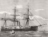 SHIPS. Brazilian ironclad Independencia 1877 old antique vintage print picture