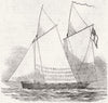 FISH. Flying fish's pinnace in chase 1846 old antique vintage print picture