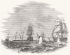 SHIPS. Adm Parker boarding Royal Yacht 1845 old antique vintage print picture