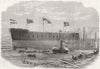SPAIN. Victoria launch, Ironclad, Queen of, Blackwall 1865 old antique print
