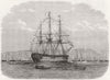 FRANCE. Naval Fete Cherbourg. British flagship 1865 old antique print picture