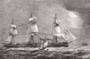 SHIPS. HMS Shah, new fast-sailing steam ship 1873 old antique print picture