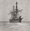 SHIPS. Cleared aloft for action 1887 old antique vintage print picture